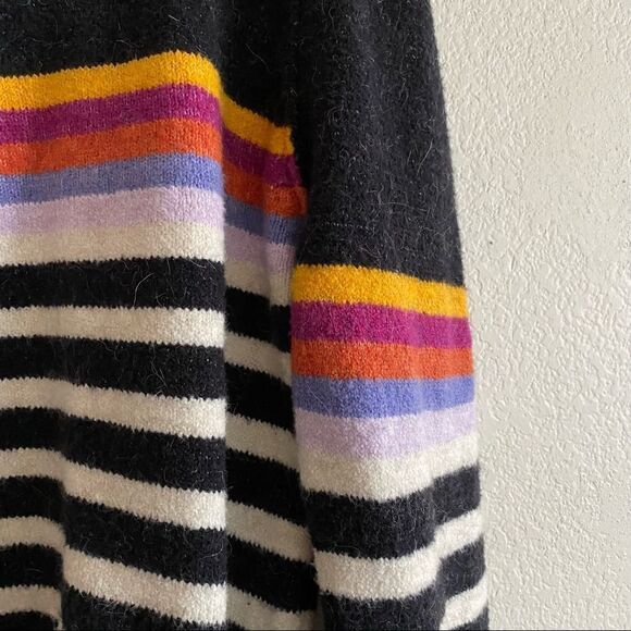 Free People Complete Me 80s style Striped Rainbow Sweater - Picture 11 of 11
